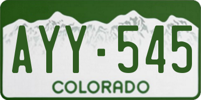 CO license plate AYY545
