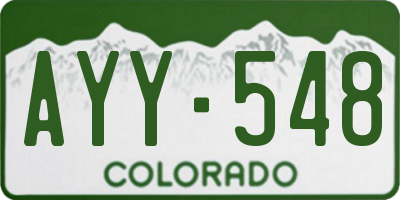 CO license plate AYY548