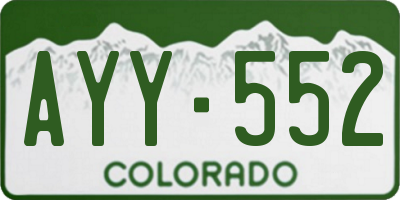 CO license plate AYY552