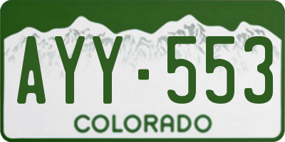 CO license plate AYY553