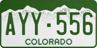 CO license plate AYY556