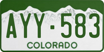 CO license plate AYY583