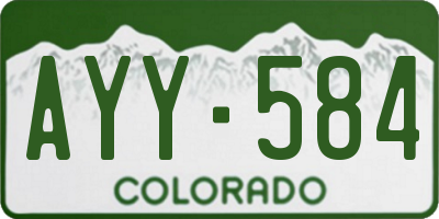CO license plate AYY584