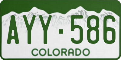 CO license plate AYY586