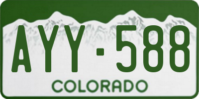 CO license plate AYY588