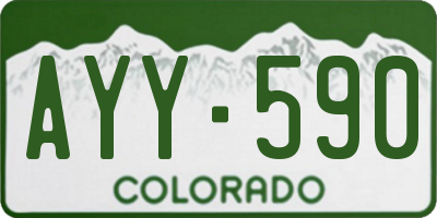 CO license plate AYY590