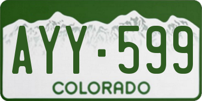 CO license plate AYY599