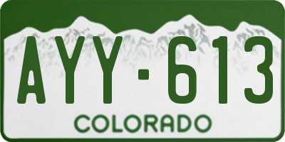 CO license plate AYY613