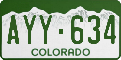 CO license plate AYY634