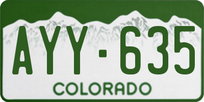 CO license plate AYY635