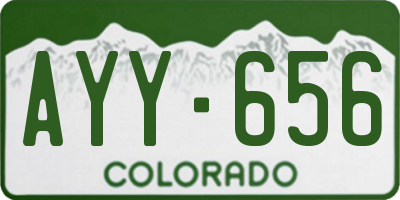 CO license plate AYY656
