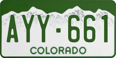 CO license plate AYY661