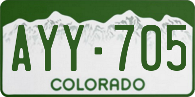 CO license plate AYY705
