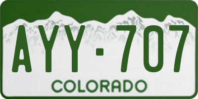 CO license plate AYY707