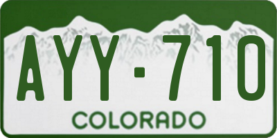 CO license plate AYY710