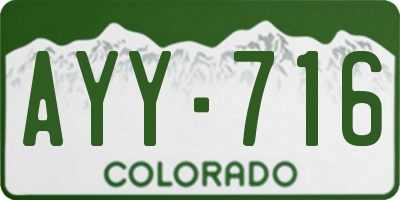 CO license plate AYY716