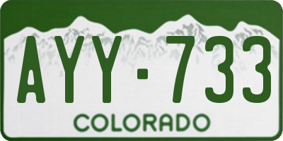CO license plate AYY733