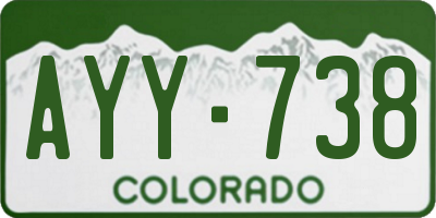 CO license plate AYY738