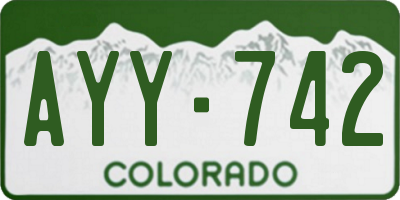 CO license plate AYY742
