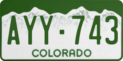 CO license plate AYY743