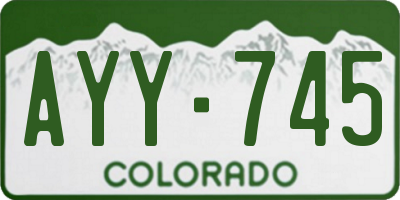 CO license plate AYY745