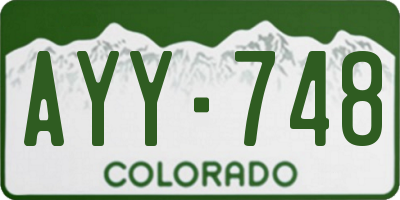 CO license plate AYY748