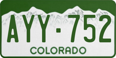 CO license plate AYY752