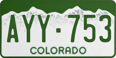 CO license plate AYY753