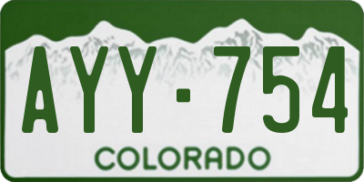 CO license plate AYY754