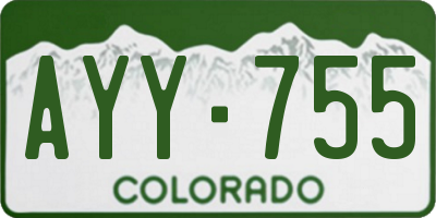CO license plate AYY755