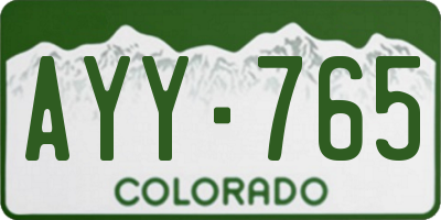 CO license plate AYY765