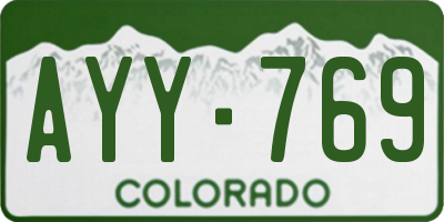 CO license plate AYY769