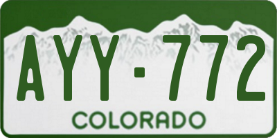 CO license plate AYY772