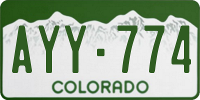 CO license plate AYY774