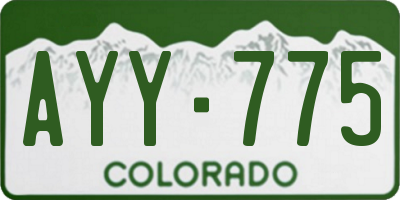 CO license plate AYY775