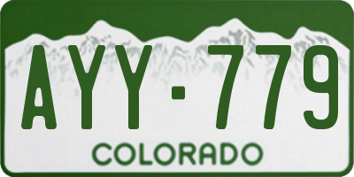 CO license plate AYY779