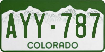 CO license plate AYY787