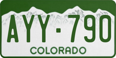 CO license plate AYY790