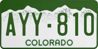 CO license plate AYY810