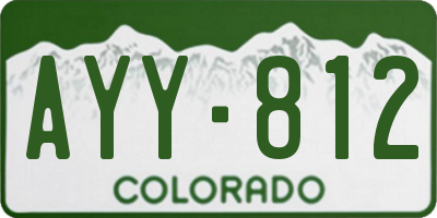 CO license plate AYY812