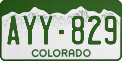 CO license plate AYY829