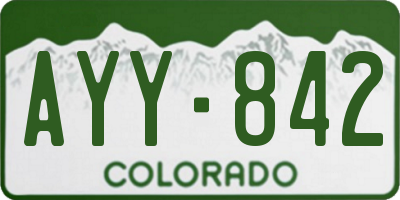 CO license plate AYY842