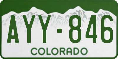 CO license plate AYY846