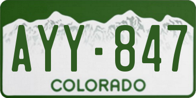 CO license plate AYY847