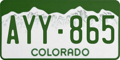 CO license plate AYY865