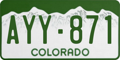 CO license plate AYY871