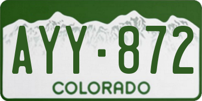 CO license plate AYY872