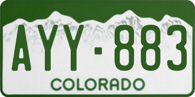 CO license plate AYY883