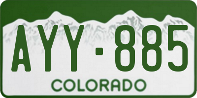 CO license plate AYY885