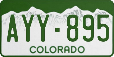CO license plate AYY895